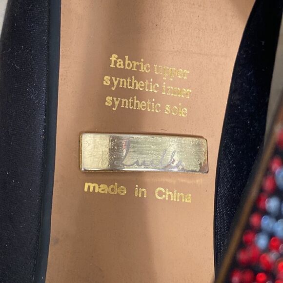 Luella Platform Stiletto Jewelled Peep Toe Party Heels - Picture 11 of 13